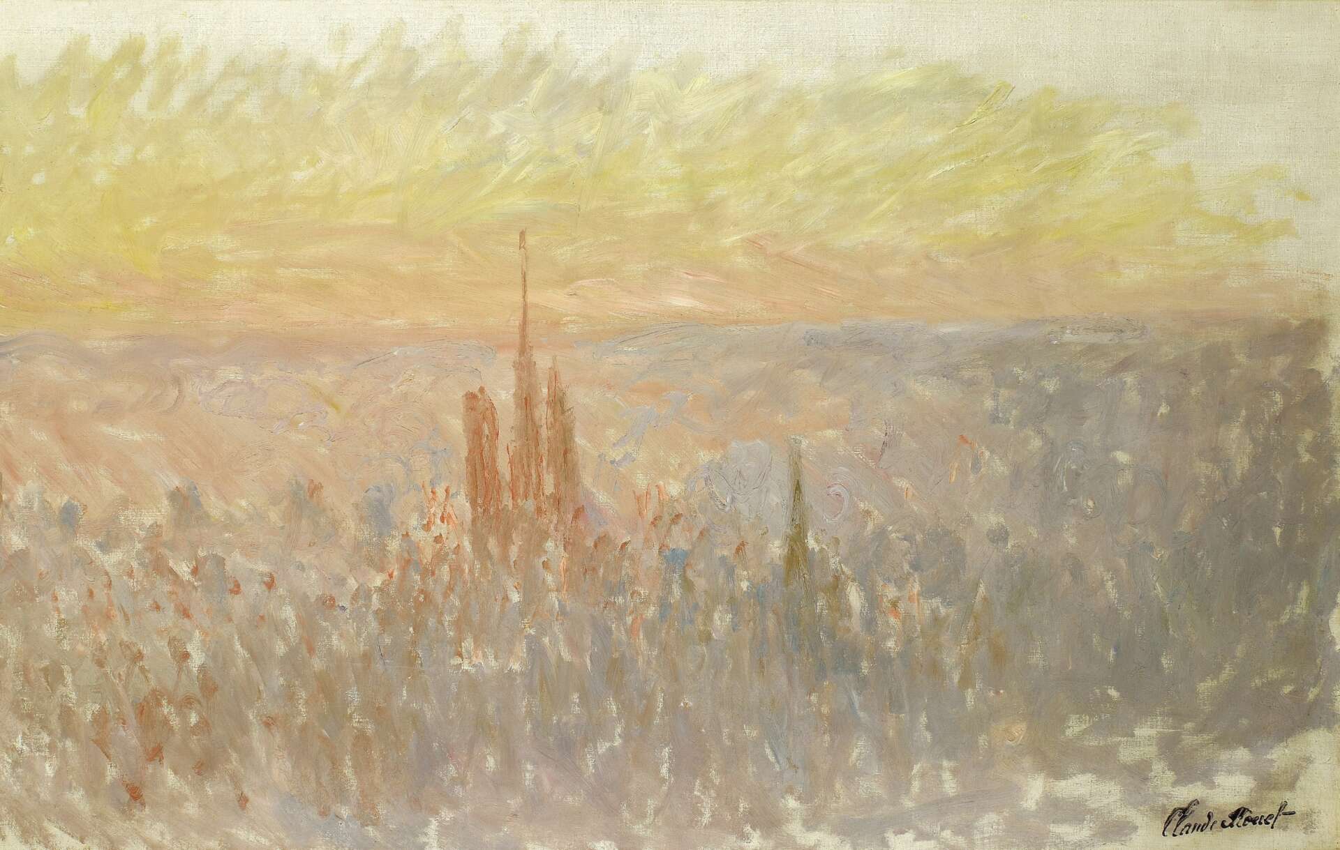 Vue de Rouen et de sa cathédrale, peinte par Claude Monet, © Musée des Beaux-Arts de Rouen